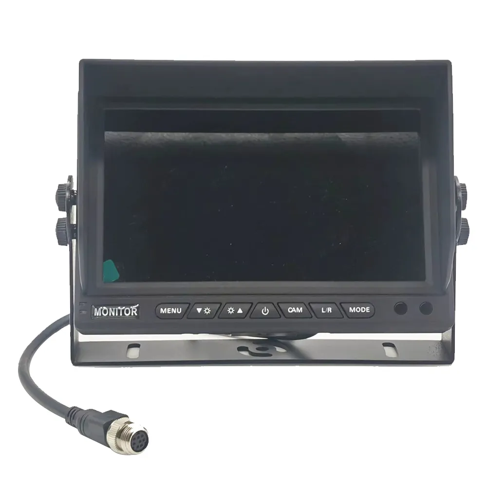Monitor de tela dividida ahd quad 4 canais, 9 polegadas, monitor com gravação de vídeo, mp4 para câmera de backup pesada, sistema de auxiliar de estacionamento