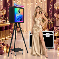 Photobooth coloré avec trépied et imprimante pour appareil photo reflex numérique, machine à selfie à impression instantanée, disponible depuis l'entrepôt UE