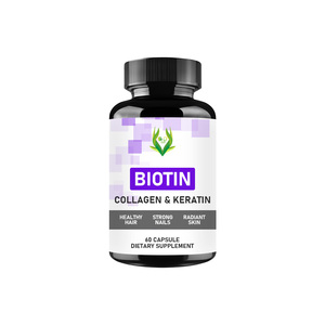 Capsules de biotine, collagène et kératine de haute qualité avec vitamine A favorisent la santé des cheveux et des ongles, et contribuent à améliorer les niveaux d'énergie. - Product Image 1