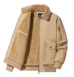 Abrigo clásico de lana gruesa para <span class=keywords><strong>hombre</strong></span>, chaqueta cortavientos de algodón cálido, <span class=keywords><strong>Parka</strong></span>, color <span class=keywords><strong>caqui</strong></span> y negro, para invierno - Product Image 1