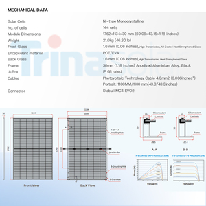 Panel Solar Bifacial Trina Vertex S+ 445W Tipo N Hbc Totalmente Negro - Solución Energética Definitiva para Techos de Hogares y Negocios en Todo el Mundo - Product Image 3