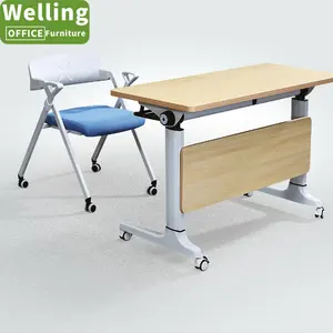 Mesa de sala de entrenamiento plegable moderna con tapa abatible para reunión de oficina, estudio, Conferencia Modular, mesa plegable para muebles escolares con ruedas - Product Image 1