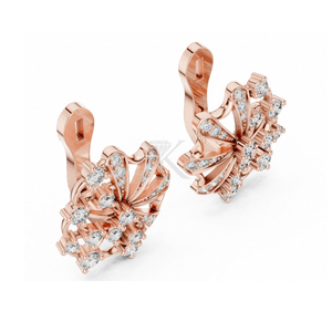 Boucles d'oreilles en diamant ajouré complexe avec fermoir à charnière, bijoux fins élégants et minimalistes, parfaits pour les femmes - Product Image 6