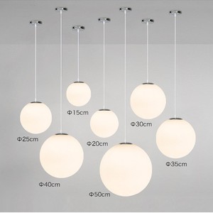 Chrome Metal Spherical Pendant <b>Light</b> Led Round Single Head For Home <b>Dining</b> Room Study 15 20 25 30 35 40 50 Cm - Product Image 1