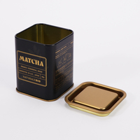 Boîte en métal carrée personnalisée pour emballage de thé matcha 30g, bonbons, friandises, contenants en métal