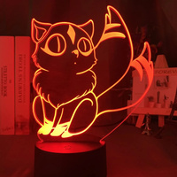 Lampe de nuit LED 3D Illusion Inuyasha Anime, changeant de couleur, en acrylique, alimentée par USB, pour la décoration de chambre et cadeau pour les fans