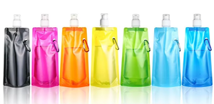 Bolsa de Agua Deportiva Plegable, Botella de Plástico Suave Reutilizable, Plegable, para Guardar Agua, con Mosquetón para Viajes - Product Image 4