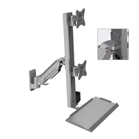 Solution de montage double écran murale robuste en aluminium de qualité aéronautique pour machines industrielles