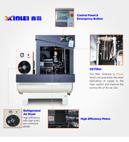 Compresseur d'air rotatif industriel à vis, lubrifié, 20HP 15kW, faible bruit, vente directe usine XLAMTD20A
