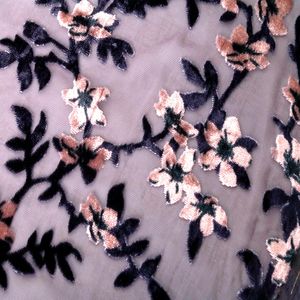 Tejido de alta calidad flores pequeñas impreso 20% Nylon80 % rayón simple brunout de terciopelo de seda de tela para el vestido de la ropa - Product Image 3