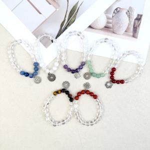 Pulsera de Piedras de Cristal Pulido de los Siete Chakras, Energía Curativa, para Meditación, Regalo - Product Image 2