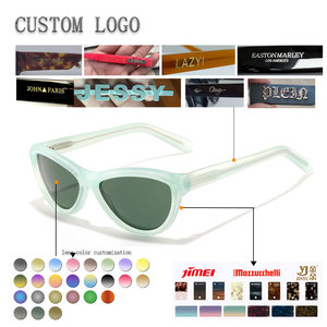 Lunettes de soleil œil de chat pour femmes, monture menthe unie, verres en résine à bord complet, protection anti-UV, adaptées aux visages ovales - Product Image 2
