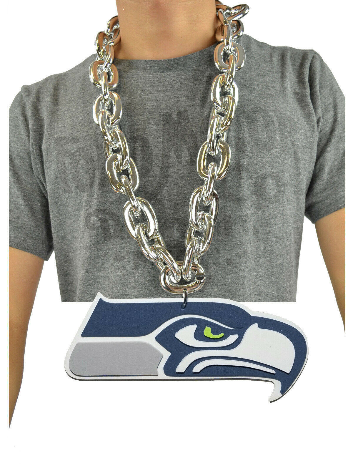 Collana NFL Seattle Seahawks Con Ciondolo Logo E Zirconi - Catena 20 Pollici