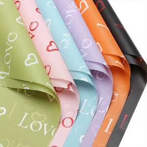 Papier d'emballage coréen pour fleurs, imprimé cœur d'amour éternel, imperméable, pour bouquets, vente en gros pour fleuristes - Product Image 2