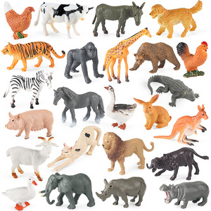 Ensemble de figurines miniatures d'animaux sauvages yxs : girafe, lion, tigre, poulet, canard, oie et chien - Product Image 5
