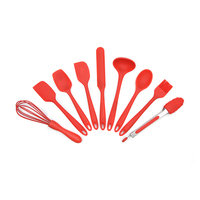 Ensemble d'ustensiles de cuisine en silicone résistant à la chaleur 10 pièces en gros ensemble d'ustensiles de cuisine en silicone antiadhésif