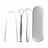 Lot de 3 Nettoie-Langues en Acier Inoxydable en Forme de U avec Étui, Personnalisables par Gravure Laser, Vente en Gros
