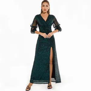 Nieuwe Stijl Green Sequin Formele Feestjurk Avondjurk Voor Vrouwen