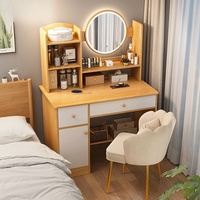 Chaise moderne en verre pour chambre à coucher de fille Coiffeuse de salle de maquillage avec miroir à led et tiroir lumineux Coiffeuse pour chambre à coucher