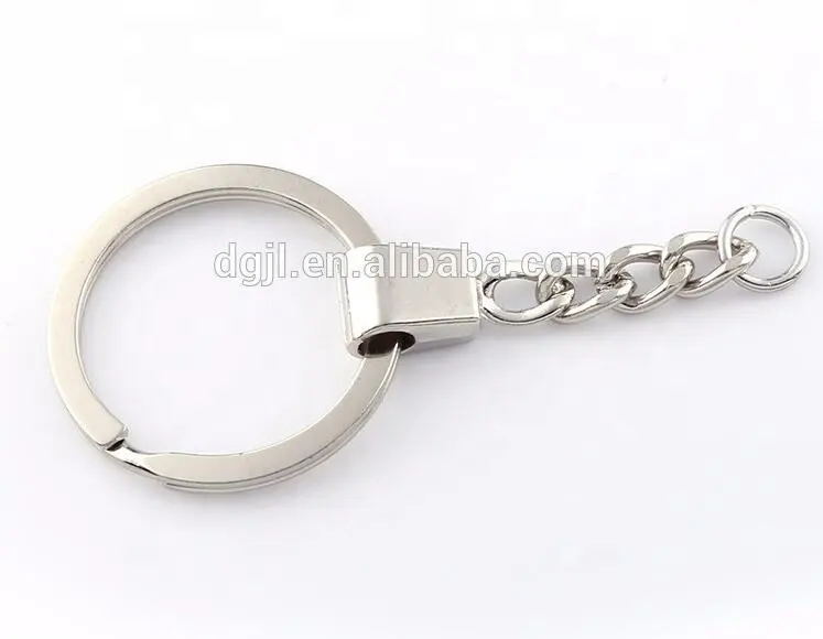 Manufacturer high quality designer gold silver metal blank keychain split key holder ring
