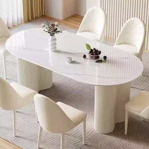 طقم حديث أبيض بيضاوي الشكل ، تصميم لوح صخري مقاوم للماء للمنزل ، شقق صغيرة ، فنادق وفيلات - Product Image 2