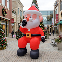 Grand Père Noël gonflable assis, décoration de Noël, modèle publicitaire, mascotte gonflable de Père Noël pour l'affichage des fêtes de Noël