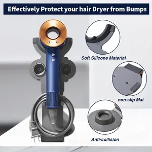 Soporte para secador de pelo de baño de escritorio sin perforaciones compatible con <span class=keywords><strong>Dyson</strong></span> <span class=keywords><strong>Supersonic</strong></span> - Product Image 3