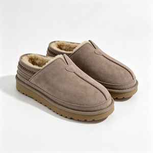 Bottes de neige en daim à enfiler, doublées de fausse fourrure, à dos fermé, chaudes, antidérapantes, pour l'intérieur et l'extérieur, pour femmes et hommes - Product Image 1