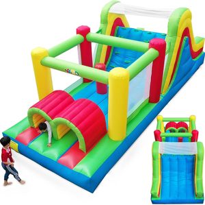 Residential <b>Inflatable</b> Bounce House Bouncy Castle Obstacle Course <b>Game</b> with Blower PVC Material Easy Setup - Product Image 2