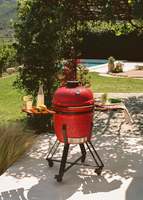 Parrilla de Carbón Extra Grande de 13 a 26 Pulgadas, Parrilla Kamado de Cerámica Verde para Cocina al Aire Libre