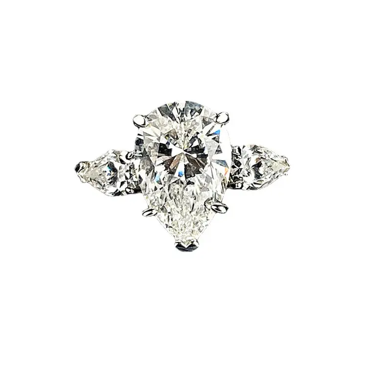 C & J S925 anello a forma di goccia in argento Sterling indice con Micro diamante pieno Charm anello semplice e di lusso