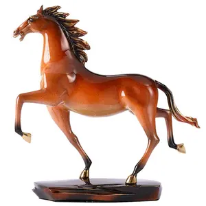 Đồ Trang Trí Bàn Trong Nhà Tượng Động Vật Tượng Ngựa Vàng Tượng Trang Trí Nhà Bằng Kim Loại Ngựa Đồng Vàng