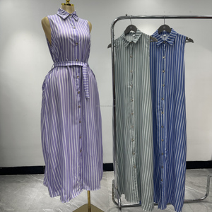 Robe d'été <span class=keywords><strong>de</strong></span> haute qualité pour femmes, à manches courtes, à rayures imprimées, style africain, <span class=keywords><strong>grande</strong></span> <span class=keywords><strong>taille</strong></span>, élégante et digne, vêtements musulmans - Product Image 2