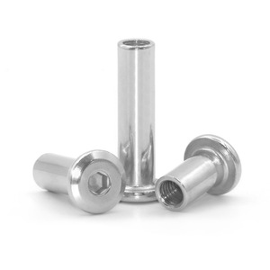 Tornillo macho y hembra de acero inoxidable Sexy Chicago S cabeza de enchufe plana manga barril tuerca muebles conector pernos - Product Image 3