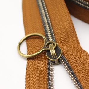Yahoga PCS Tiradores de anillo anti-amarilleo de latón para cremalleras de nailon, deslizadores de cremallera de latón envejecido para equipaje, bolsos y carteras, a granel, anti-amarilleo - Product Image 2