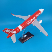 Modèle d'avion en résine moulée sous pression A320 Air Aisa-Malaysia 1/100 de 37 cm, ornement d'aviation avec base de présentation