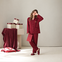 Ensemble de pyjama en coton modal tricoté doux, confortable, décontracté, durable et lavable, haut de gamme, sur mesure pour femmes
