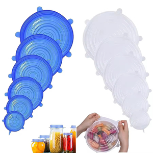Juego de 6 Tapas de Silicona Ecológicas Multifuncionales para Conservar la Frescura de los Alimentos, Tapas para Recipientes de Refrigerador, Sellado y Conservación para la Cocina - Product Image 2