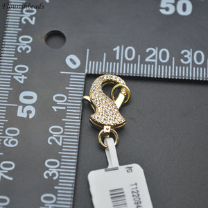 Kích Thước Nhỏ Brass Kim Loại CZ Lát Cá Hình Dạng Vàng Bạc Mạ Tôm Hùm Móc Cho Phụ Nữ Người Đàn Ông Trang Sức Vòng Cổ Vòng Đeo Tay Làm - Product Image 6