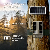 Caméra de chasse 4MP dissimulée, caméra de surveillance 4G à double objectif, vision nocturne, audio bidirectionnel UBOX, caméra de sécurité solaire OEM UBOX 4G