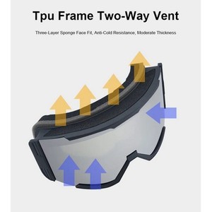 Vente en gros de lunettes de ski multicolores pour enfants, vision large, verres clairs, avec logo personnalisable - Product Image 4