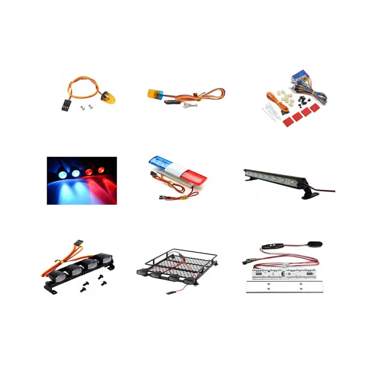 RC 1:10 Set Lampu Bar Lampu LED Mobil, Drone Pesawat Truk Craweler Batu, Suku Cadang Mainan RC