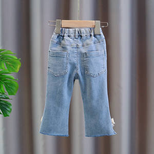 Nouveauté 2021, design chic, vente en gros, jeans personnalisés pour enfants, pantalons en jean pour filles - Product Image 2