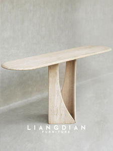 Table console en travertin pour <span class=keywords><strong>hall</strong></span> d'entrée de style européen moderne Meuble de salon minimaliste pour maison ou hôtel - Product Image 5