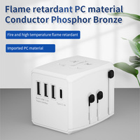 Adaptateur de Voyage Universel Multinational avec Prise Multi-Pays, 3 Ports USB-A + 1 Type-C, Certifié CE/FCC