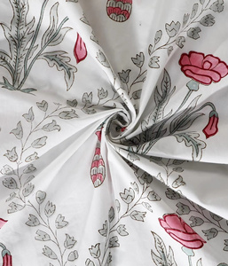 Parure de lit en coton 400 fils de qualité supérieure, imprimée à la main, motif floral bohème indien, avec taies d'oreiller assorties, vente en gros de linge de lit de Jaipur - Product Image 2
