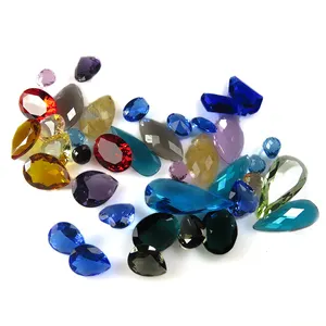 colored faceted briolette water drops jewelry making glass beads