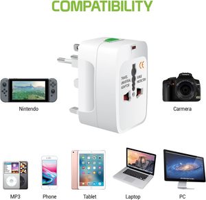 Adaptador de corriente <span class=keywords><strong>universal</strong></span> portátil mundial, convertidor de enchufe todo en uno enchufe de cargador de pared de viaje internacional fuera del país - Product Image 4