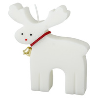 Bougie parfumée en forme de renne de Noël, cadeau fait main avec parfum de poire anglaise et freesia, rose en velours, pour les fêtes, décoration de la maison, ornement