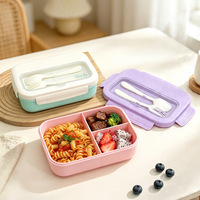 Boîte à lunch multi-compartiments personnalisée, compatible micro-ondes, en plastique, conteneur alimentaire, 2 compartiments, 3 compartiments, pour la vente en gros B2B